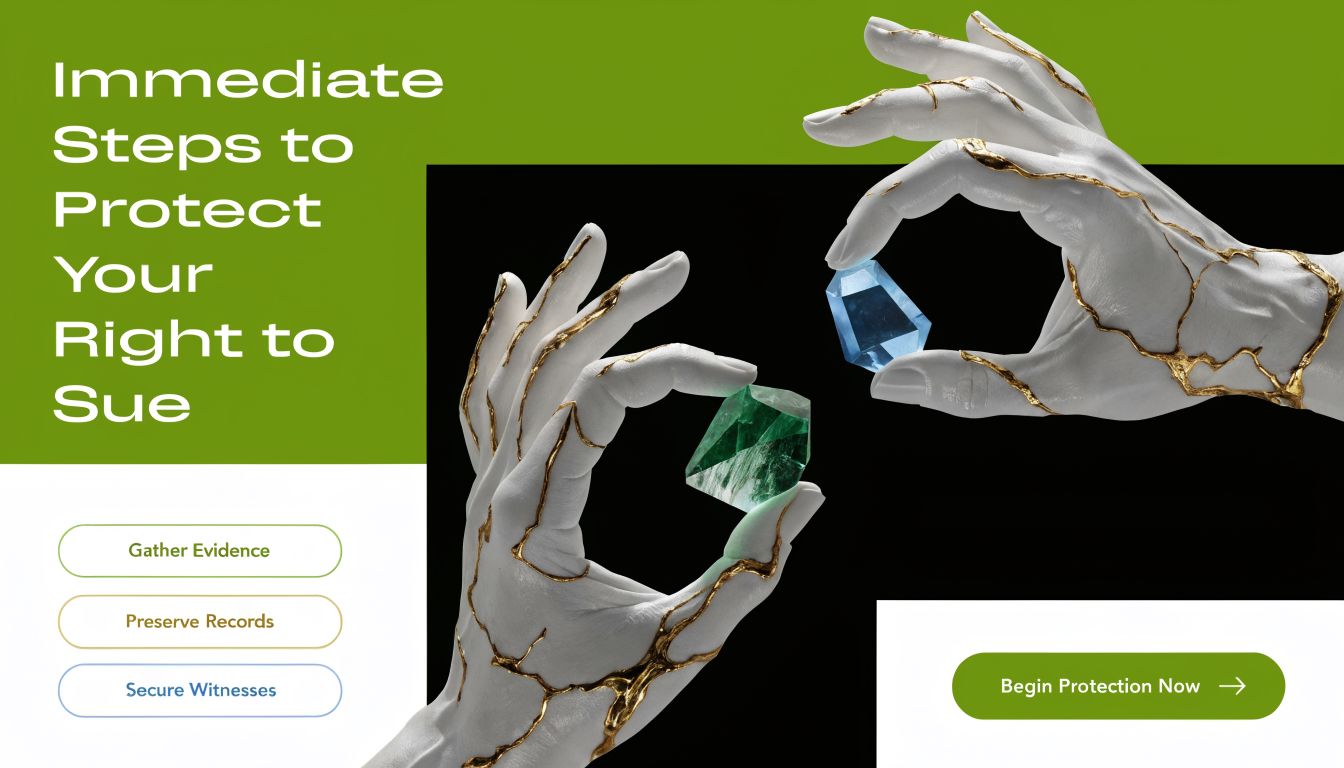Two artistic white marble hands with gold cracks held up by dark space, holding glowing crystals.
